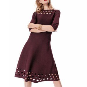 Nic+Zoe Time Out Twirl 3/4-Sleeve Cutout Dress M